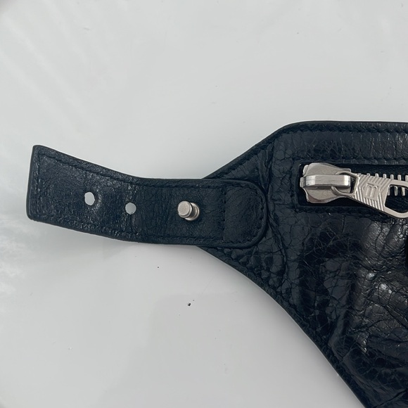 Balenciaga Black Leather Coin Purse Wrap Bracelet - Picture 4 of 5